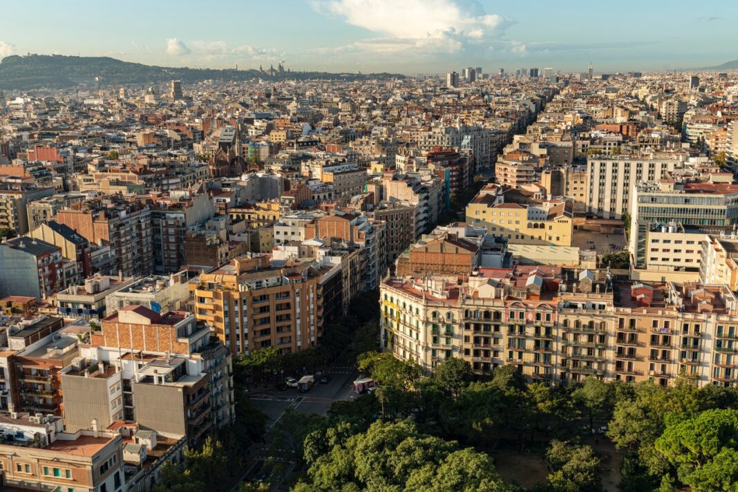Imagen aérea de las Ramblas de Barcelona